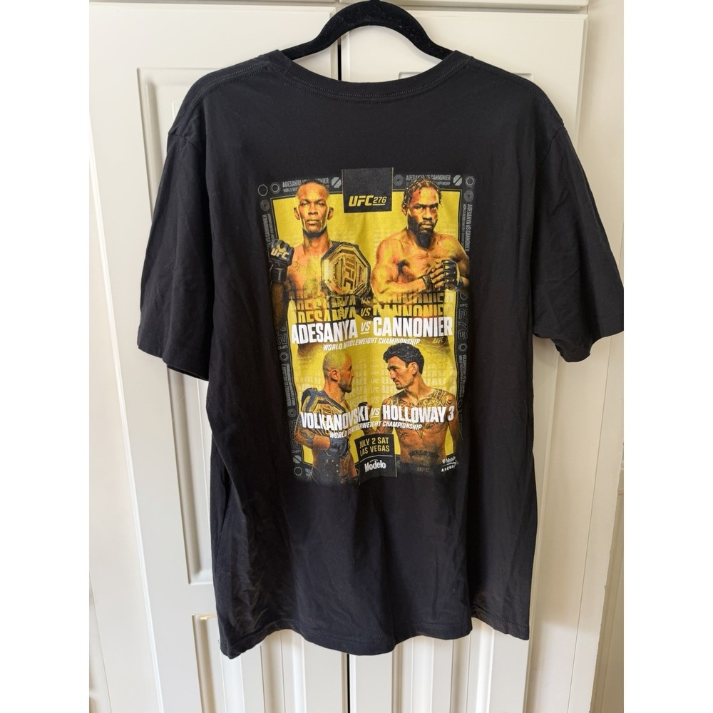 UFC 276 Adesanya‎ Cannonier Volkanovski Holloway Tee Shirt Mens XL Black EUC - Picture 2 of 6